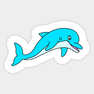 Cute Happy Animal Blue Dolphin Sticker